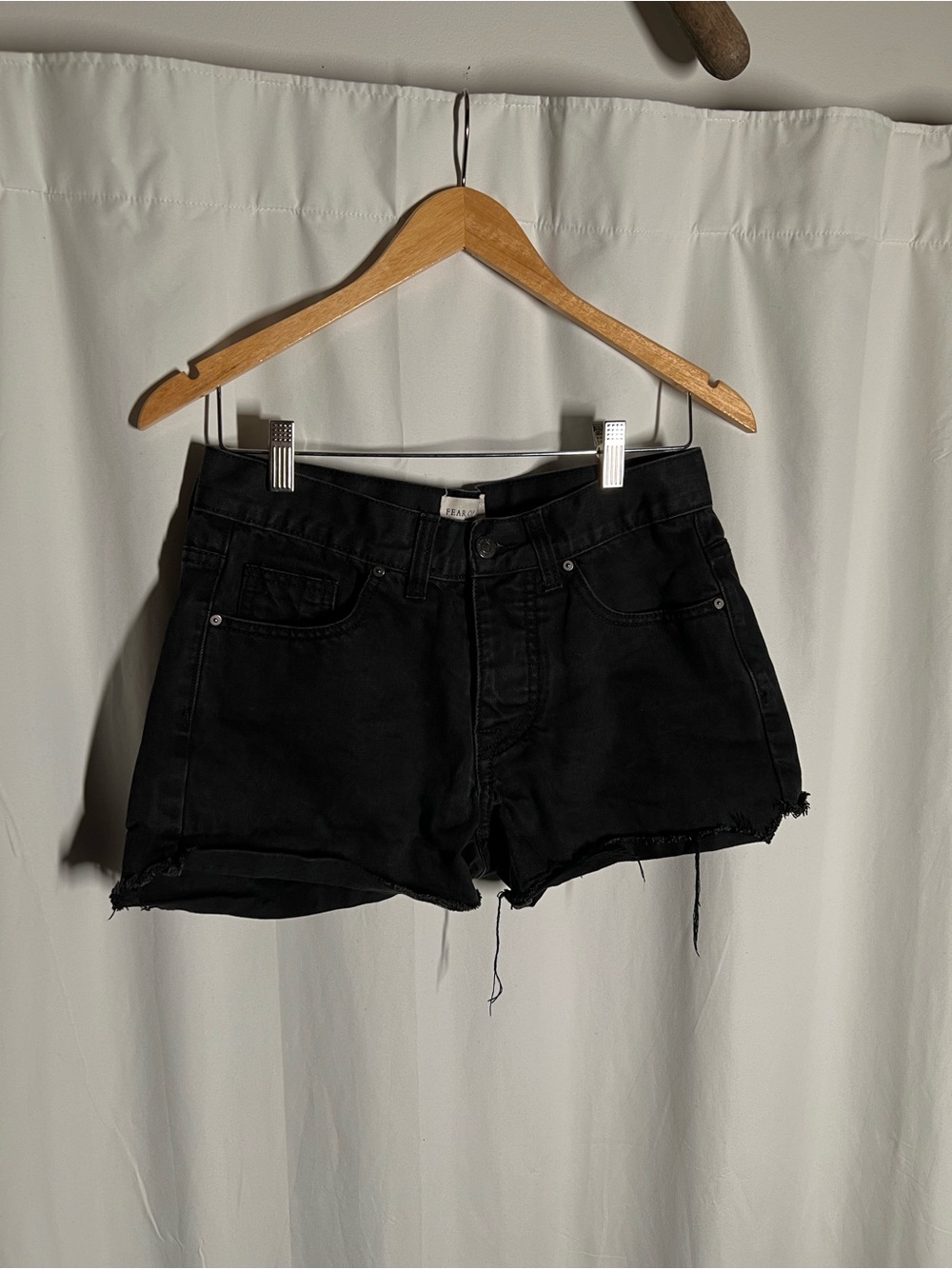 Fear of God Black Denim Cutoff Shorts
